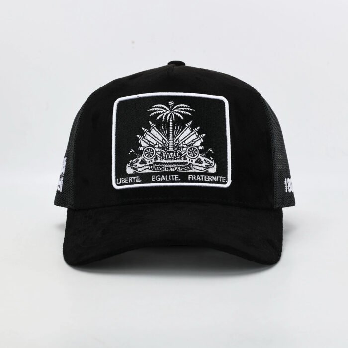 KILTIZILEA Haitian Coat of Arms Trucker Cap - Black (Unisex)